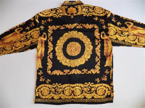 big and tall versace inspired silk shirts|men's vintage Versace silk shirts.